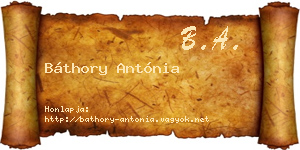 Báthory Antónia névjegykártya